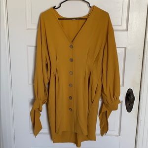 Hummingbird Yellow Boho Dress